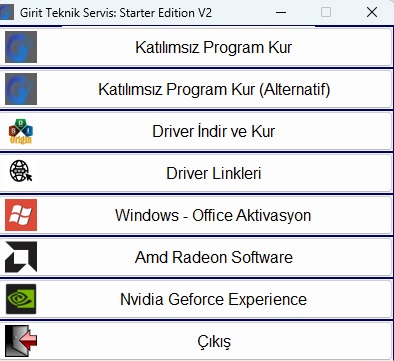 Girit Teknik Servis: Starter Edition V4